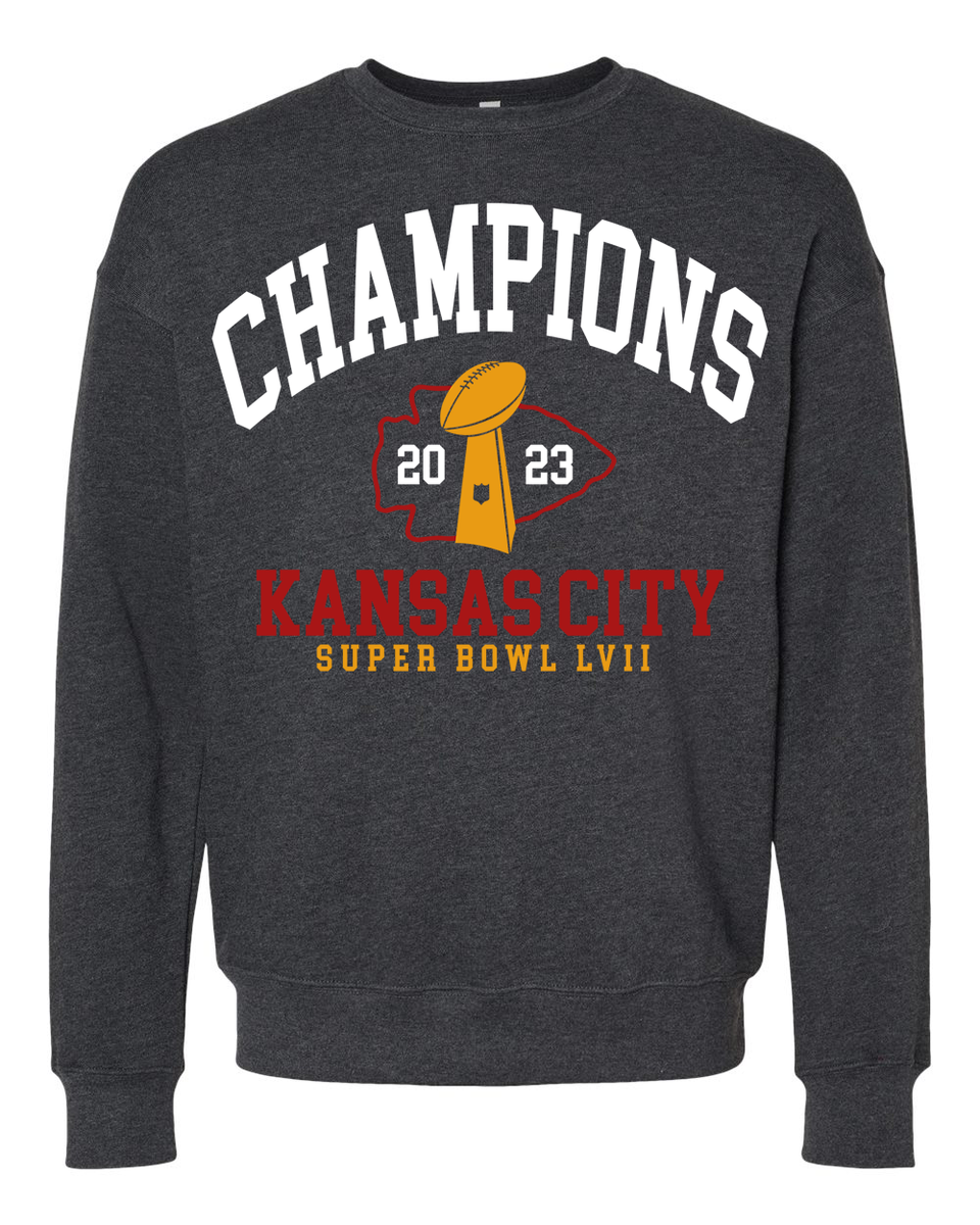 Kansas City Football Champions Repeat with Leopard Arrow Red Tee or Sw –  Bella B KC LLC ~ Boutique